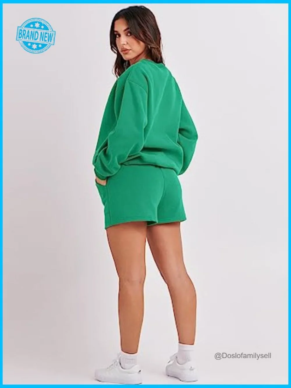 2 Piece Outfits Sweat Shorts Sets Oversized Casual Lounge Matching Set